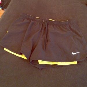 Nike running shorts with built in spandex shorts
