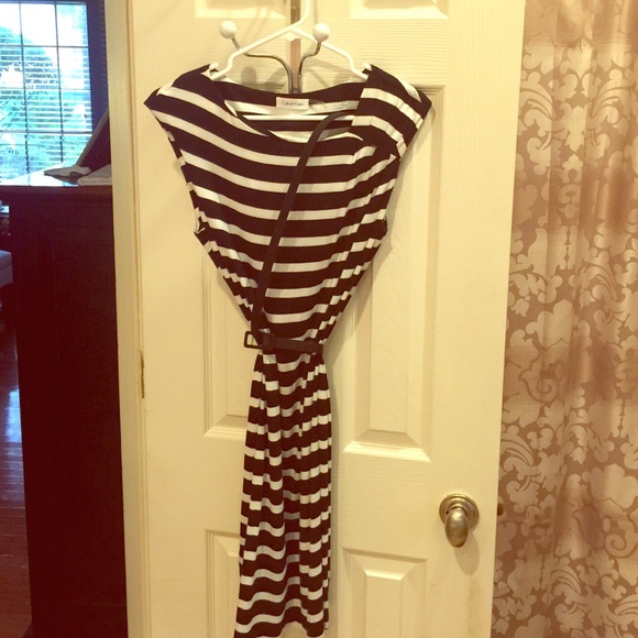 Calvin Klein black-and-white striped cotton dress - Picture 1 of 4