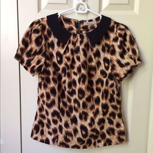 Darling leopard, collared shirt.