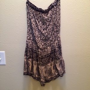 Strapless Elephant Print Romper