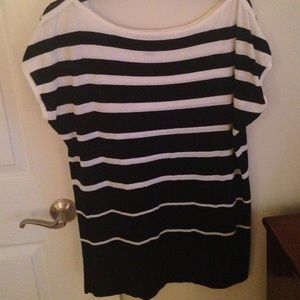 Boat neck striped sweater