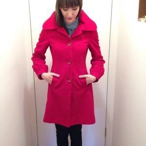 Red wool coat- perfect for the Holidays!