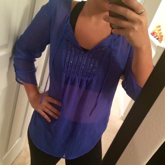 EXPRESS Periwinkle Chiffon Top