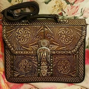 Mexican Hand-carved Briefcase (NWOT)