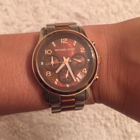 Silver & Brown Michael Kors watch