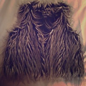 Black & White Faux Fur Vest