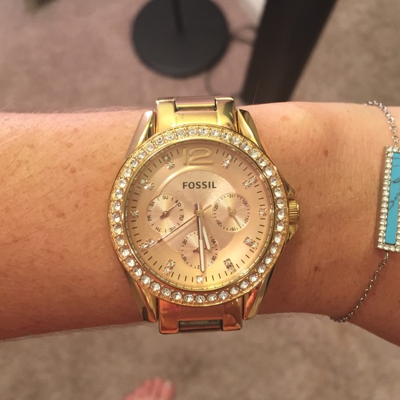 Fossil gold watch