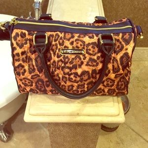 Betsey Johnson cheetah print tote bag