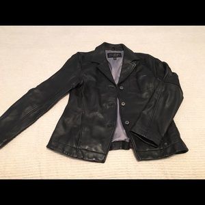 Silver brand leather jacket