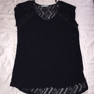 maurices black lace shirt