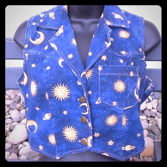 Space Case Vintage Denim Vest. EUC.