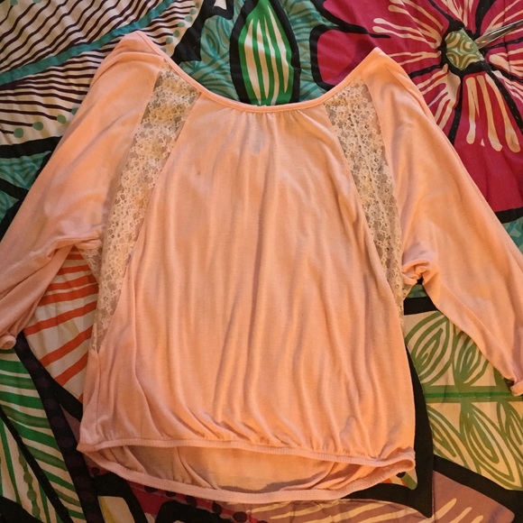 cute light pink top! some lace on sides