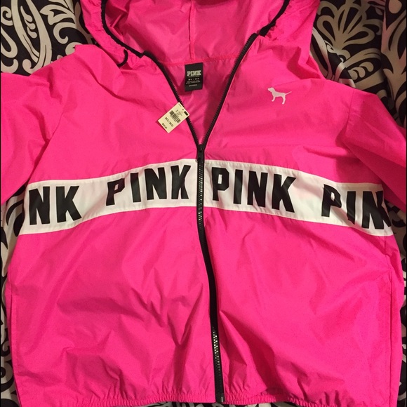 VS pink wind breaker never worn NO TRADES!!!!!!!