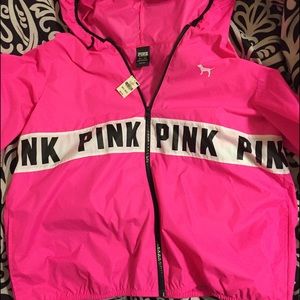 VS pink wind breaker never worn NO TRADES!!!!!!!