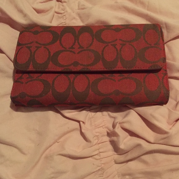 Red coach wallet