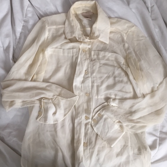 H&M sheet cream button up
