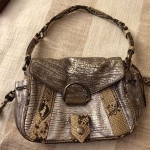 Miu Miu By Prada  Snakeskin Metallic Leather