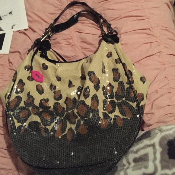 Lg cheetah all over sequin Betsey Johnson purse