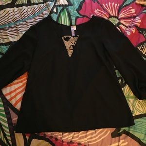 Black top with gold designs