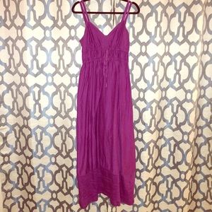 V neck tie waist detailed bottom maxi
