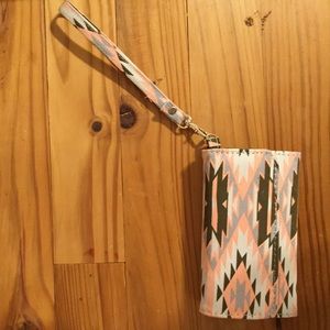 fun tribal wallet! three pockets, back zipper