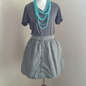 Pull on stripe skirt