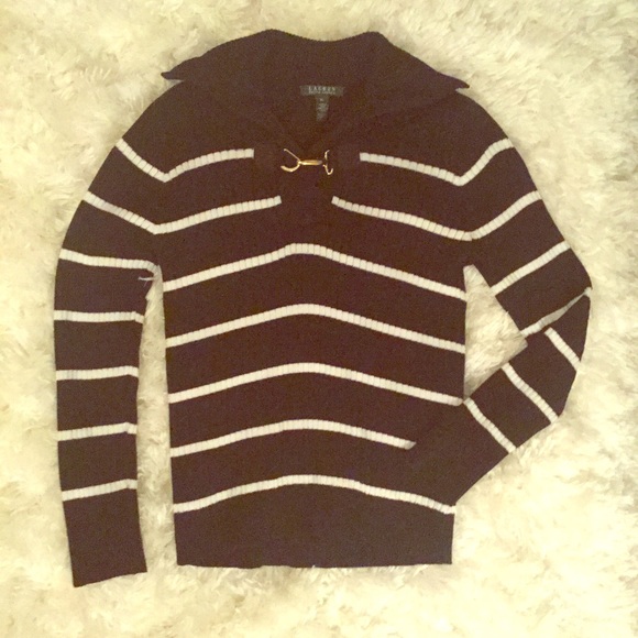 🌹REDUCED🌹Striped LAUREN sweater with gold buckle