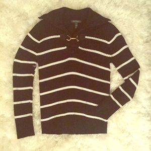 🌹REDUCED🌹Striped LAUREN sweater with gold buckle
