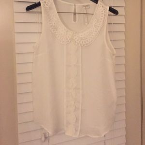 LC Lauren Conrad white lace top