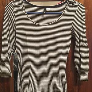 H&M striped long 3/4 sleeved shirt