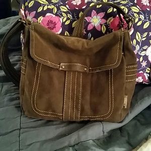 Fossil Brown Corduroy Purse with Several Pockets
