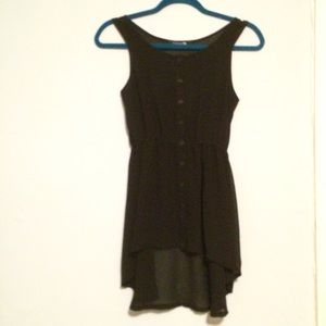 Forever XXI Sheer Black High-Low Tank Size S