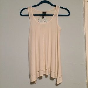 White Flower Cut-out Tank Size S