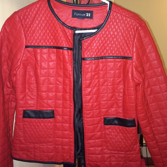Red pleather jacket.