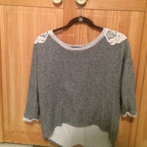 Grey sweater with lace