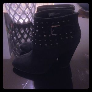 Black booties with studs