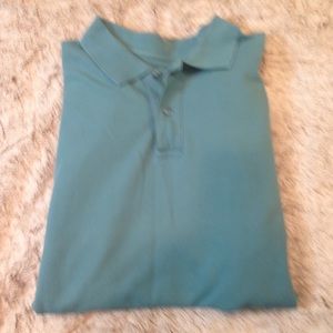 Men's short sleeve, pull over, button collar shirt