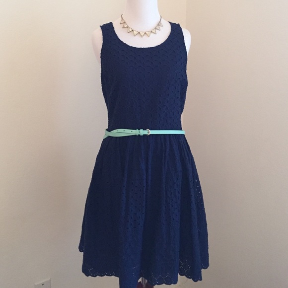 Navy eyelet dress