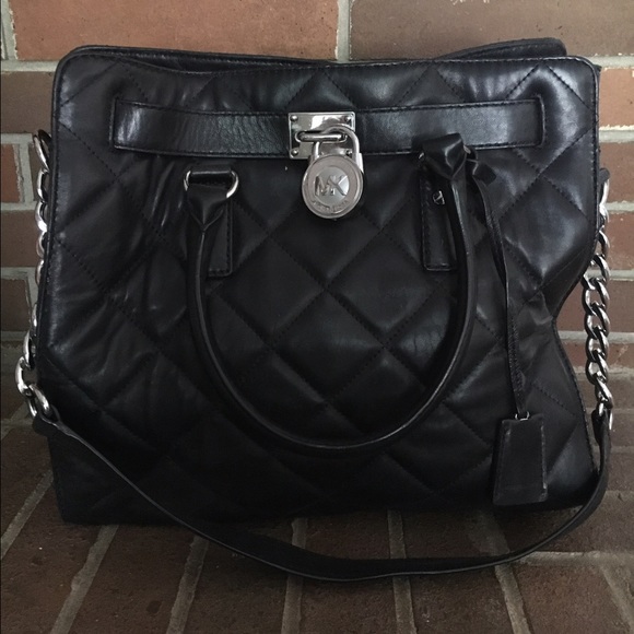 Michael Kors Handbags - Black leather quilted Hamilton michael kors bag