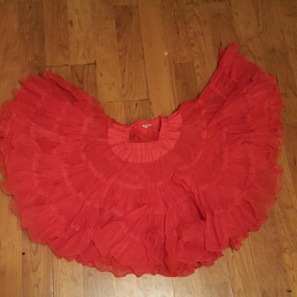 True vintage red crinoline
