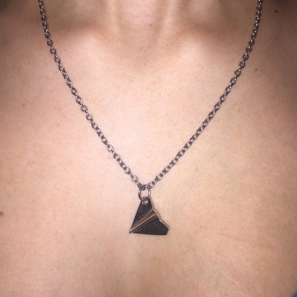Paper airplane necklace