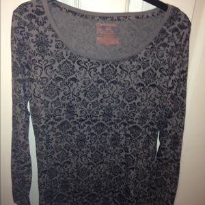 Black and Grey Printed Long Sleeve