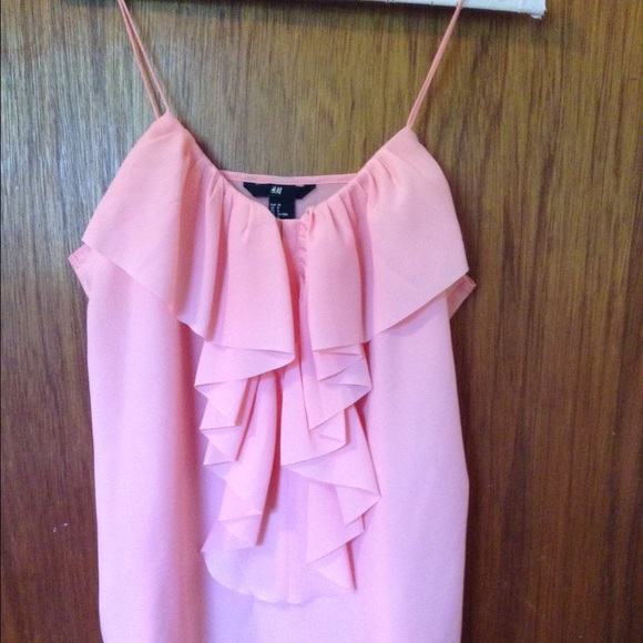 H&M Tops - Soft pink H&M blouse with ruffle detail