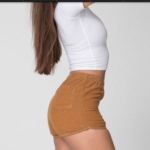 American apparel cream colored corduroy shorts