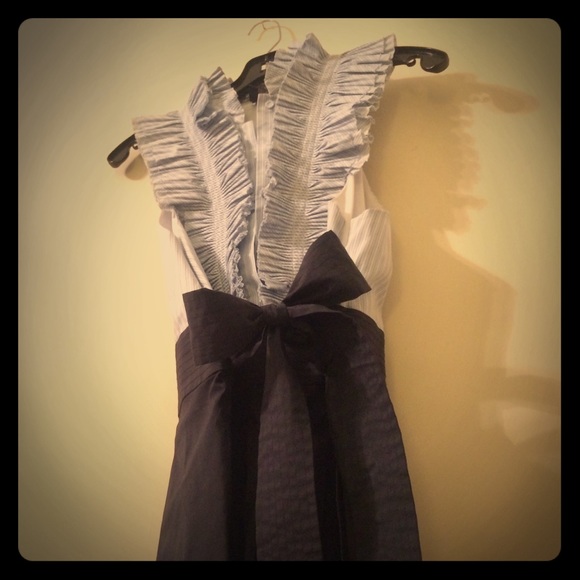 BCBG MaxAzria ruffle neck dress