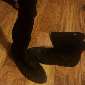 Black suede boots