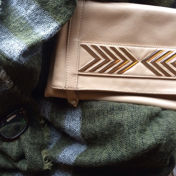 Clutch with gold chain strap
