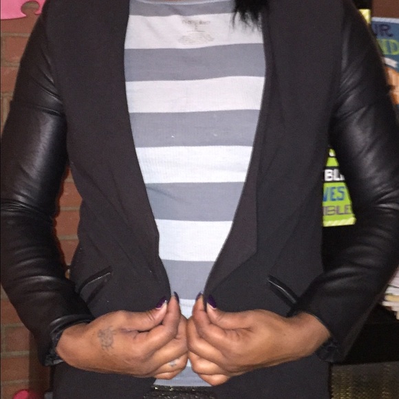 H & M leather sleeve jacket