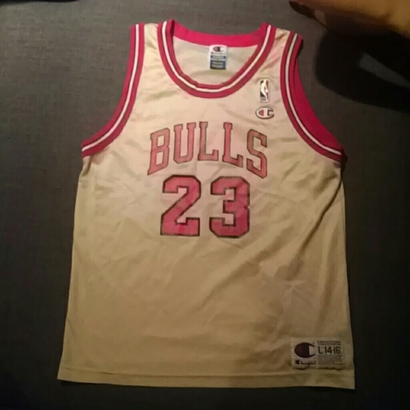 Gold Bulls Jordan jersey