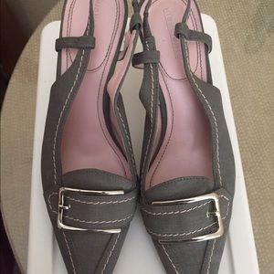 Gray Sling Back Heels